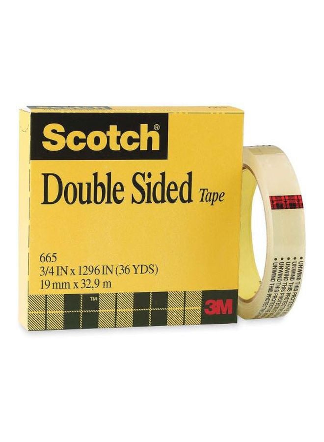 Scotch  Scotch Permanent Double Sided Tape 12.7mm x 32.92 m Clear  - Image 2