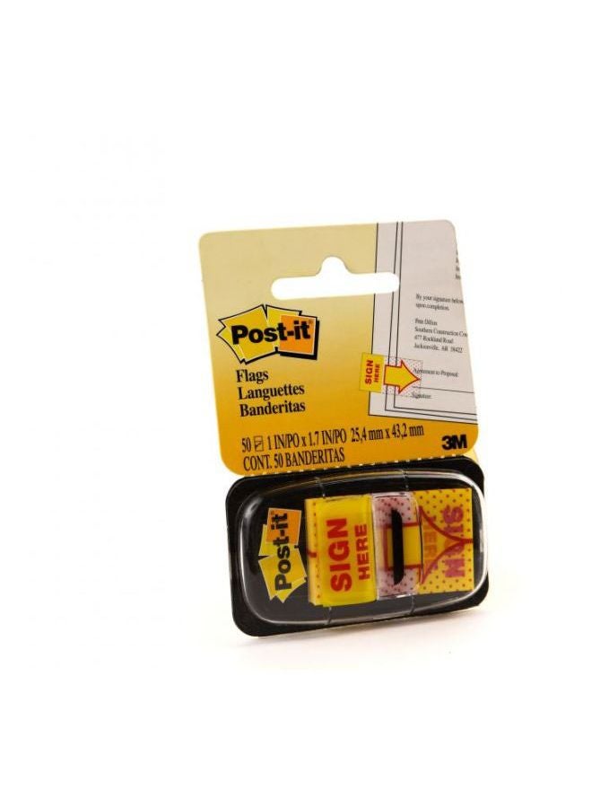 3M Pack Of 50 Post It Sign Here Tapes White/Red - Image 2