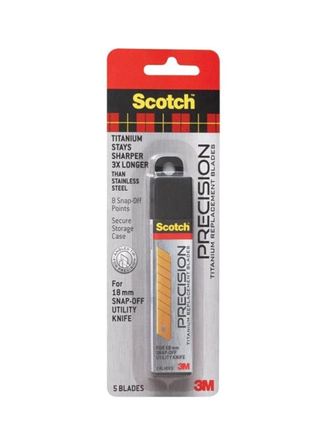 3M Pack Of 5 Scotch Precision Titanium Replacement Blade Set Silver/Black  - Image 2