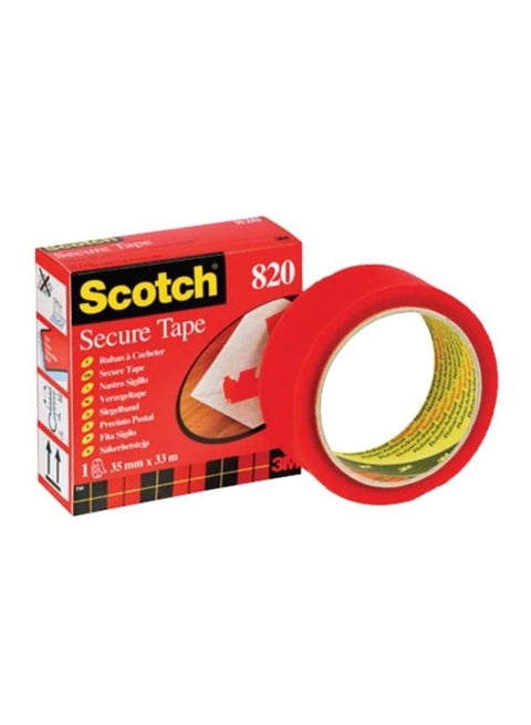 Scotch 820 Secure Tape Red