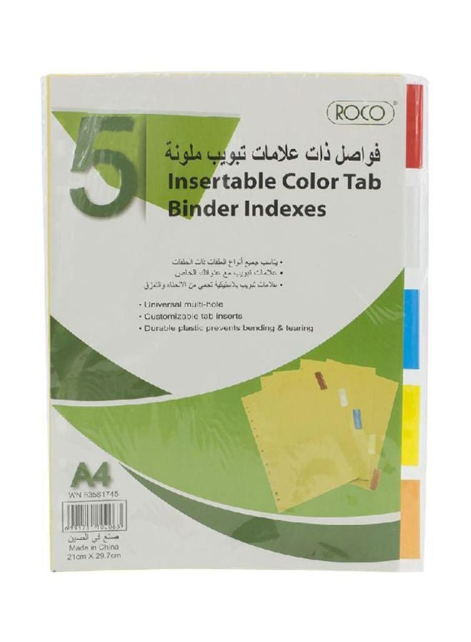 ROCO A4 Color Tab Index Dividers Beige