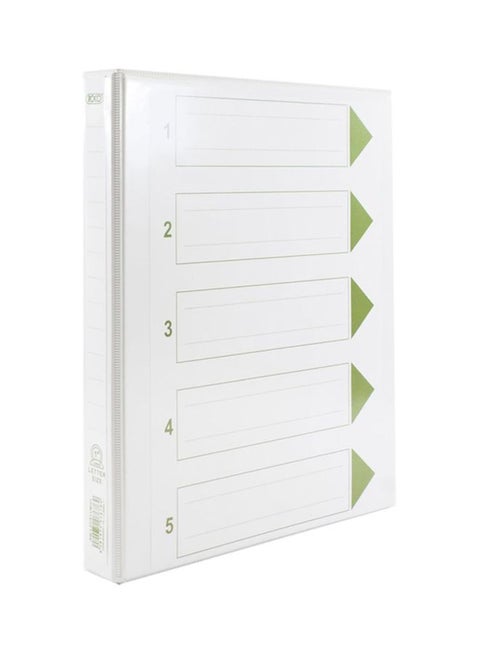 3 O-Ring Plastic Presentation Binder White/Green
