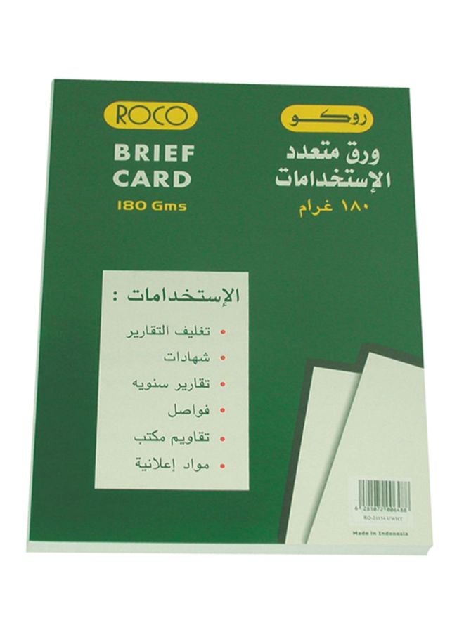 ROCO A4 Plain Brief Card Stock 