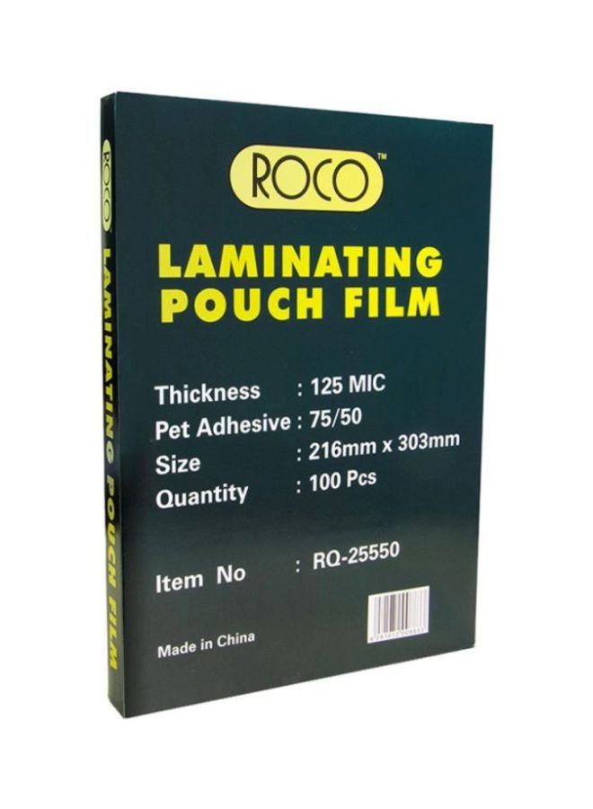 روكو طقم أوراق تغليف حراري مقاس A4 مكون من 100 قطعة شفاف - Image 1