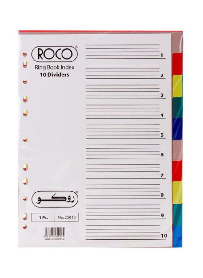 ROCO A4 Numeric Tab Index Dividers White - Image 1