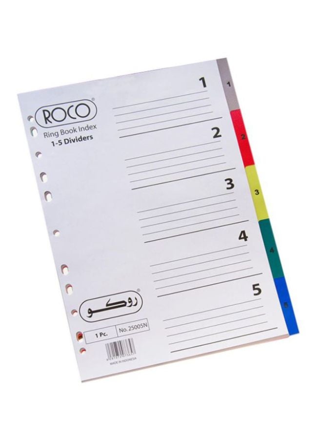 ROCO A4 Numeric Tab Index Dividers White - Image 2