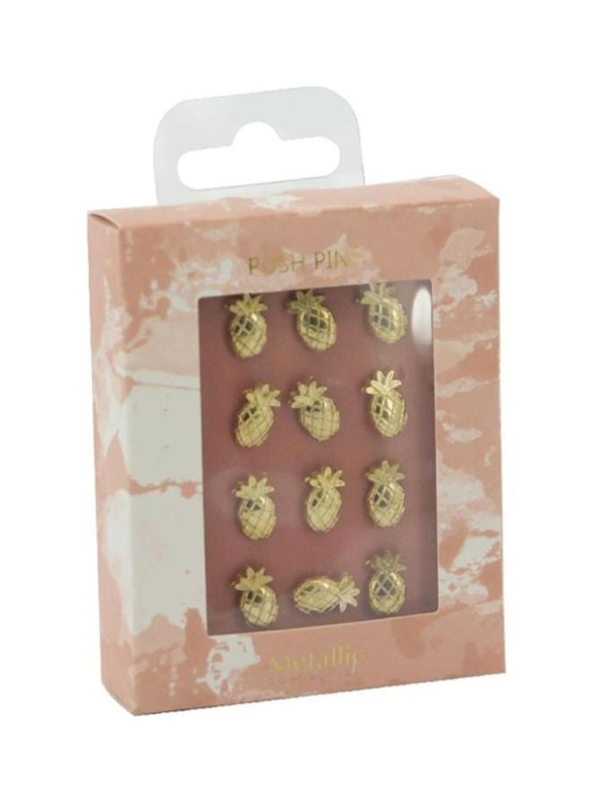 ROCO 12-Piece Push Pin Set Gold