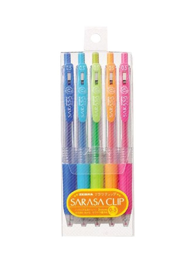 ZEBRA - 5-Piece Sarasa Push Clip Gel-Ink Pens Multicolour - Image 1