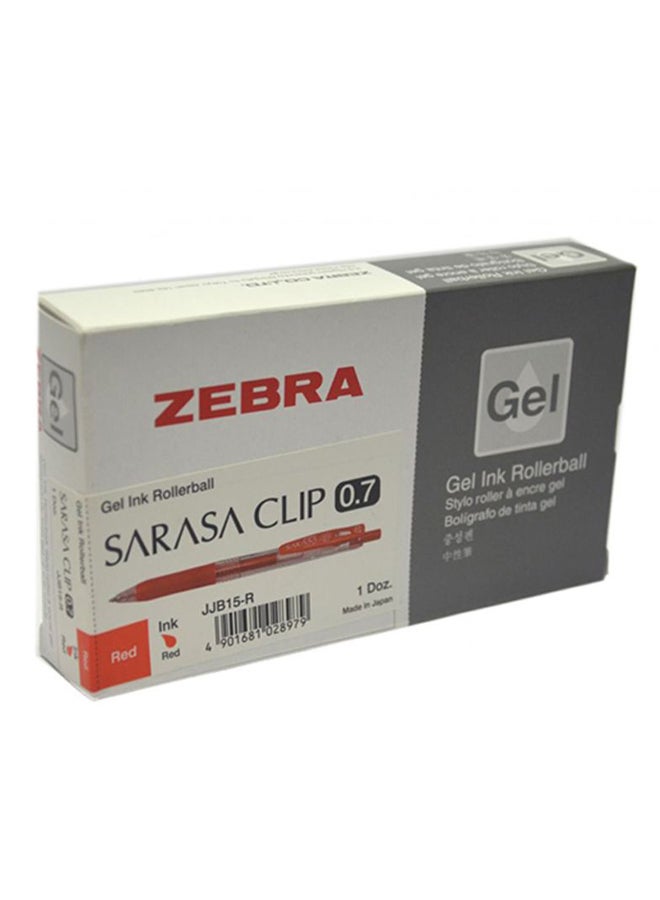 ZEBRA 12-Piece Sarasa Clip Gel Ink Rollerball Pen Set Red/Clear  - Image 2