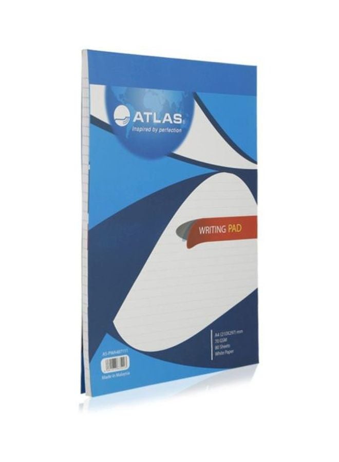 ATLAS - A4 Single Line Writing Pad White/Blue - Image 1