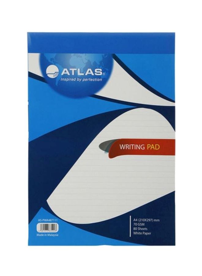 ATLAS - A4 Single Line Writing Pad White/Blue - Image 1