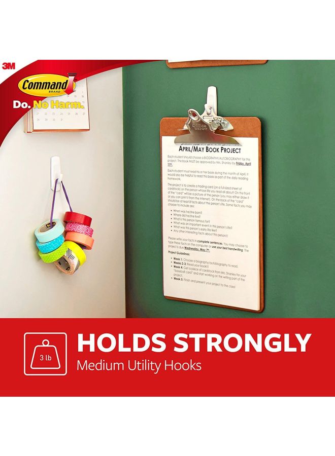 ثري ام طقم علّاقات لاصقة مزدوجة مصنوعة من البلاستيك من كوماند أبيض - Image 3