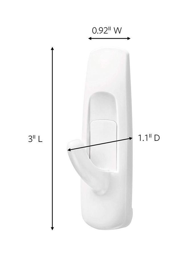 ثري ام طقم علّاقات لاصقة مزدوجة مصنوعة من البلاستيك من كوماند أبيض - Image 2