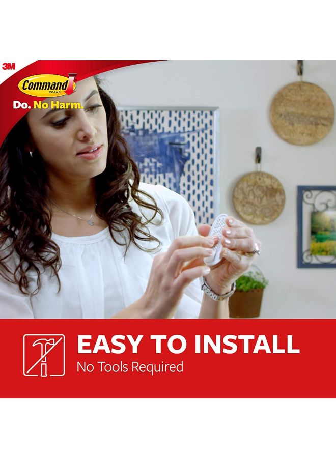 ثري ام طقم علّاقات لاصقة مزدوجة مصنوعة من البلاستيك من كوماند أبيض - Image 4