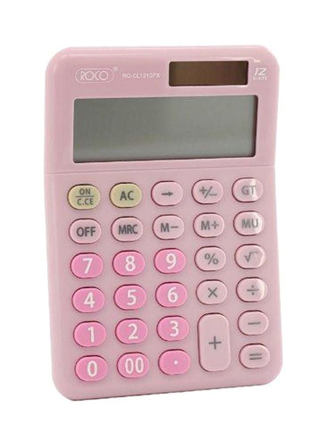 روكو آلة حاسبة أساسية تعمل بالطاقة الشمسية وردي - Image 1