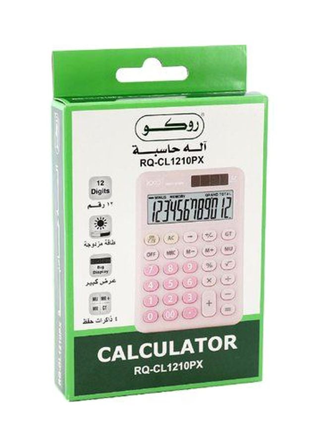 روكو آلة حاسبة أساسية تعمل بالطاقة الشمسية وردي - Image 3