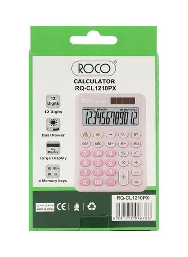 روكو آلة حاسبة أساسية تعمل بالطاقة الشمسية وردي - Image 4