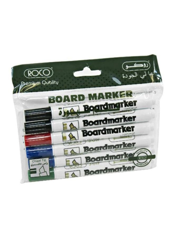 ROCO 6-Piece Chisel Tip Board Marker Multicolour - Image 1