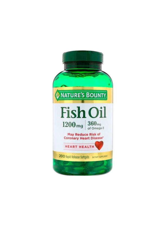 NATURE'S BOUNTY Fish Oil Heart Health Dietary Supplement - 200 Softgels  - Image 1