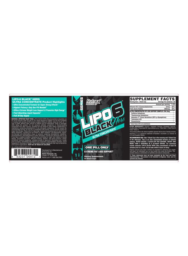 Nutrex Research - Lipo-6 Black Ultra Concentrate Dietary Supplement - 60 Capsules - Image 1