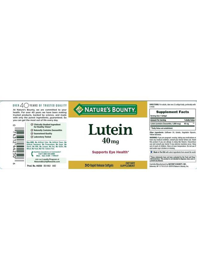 Lutein 40mg - 30 Softgels - v1599556602/N33014429A_5