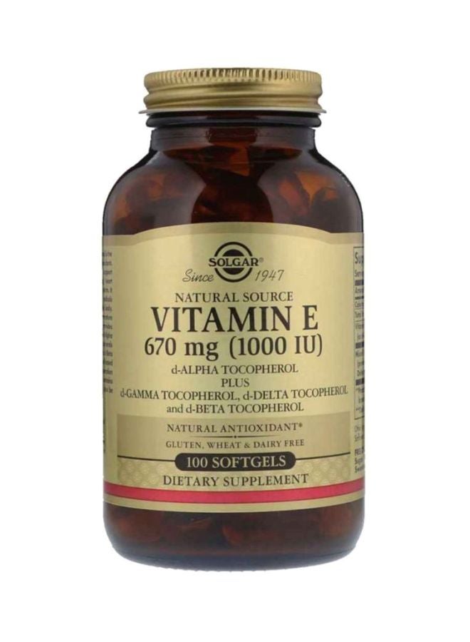 Solgar Natural Source Vitamin E Dietary Supplement - 100 Softgels