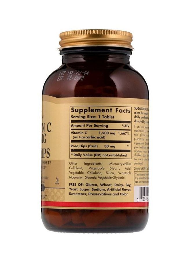 Solgar Vitamin C With Rose Hips Dietary Supplement - 180 Tablets - Image 2