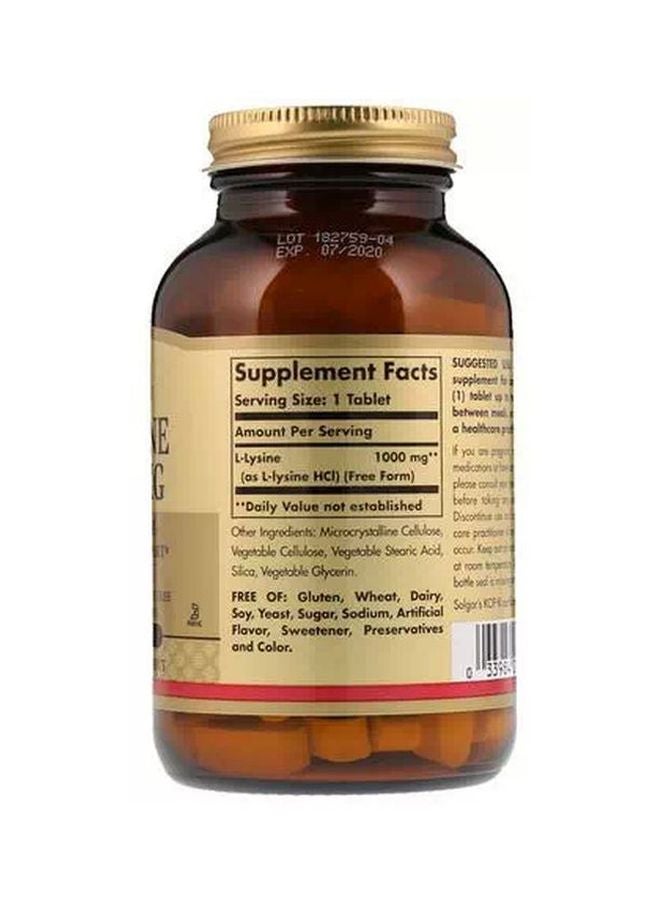 Solgar L-Lysine Dietary Supplement 1,000mg - 250 Tablets - Image 2
