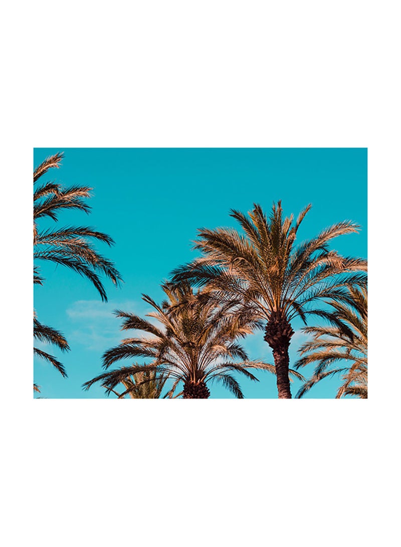 فاست برينت ملصق جداري لصق ذاتي بطبعة أشجار النخيل طبعة أوراق النخيل 140x105سم