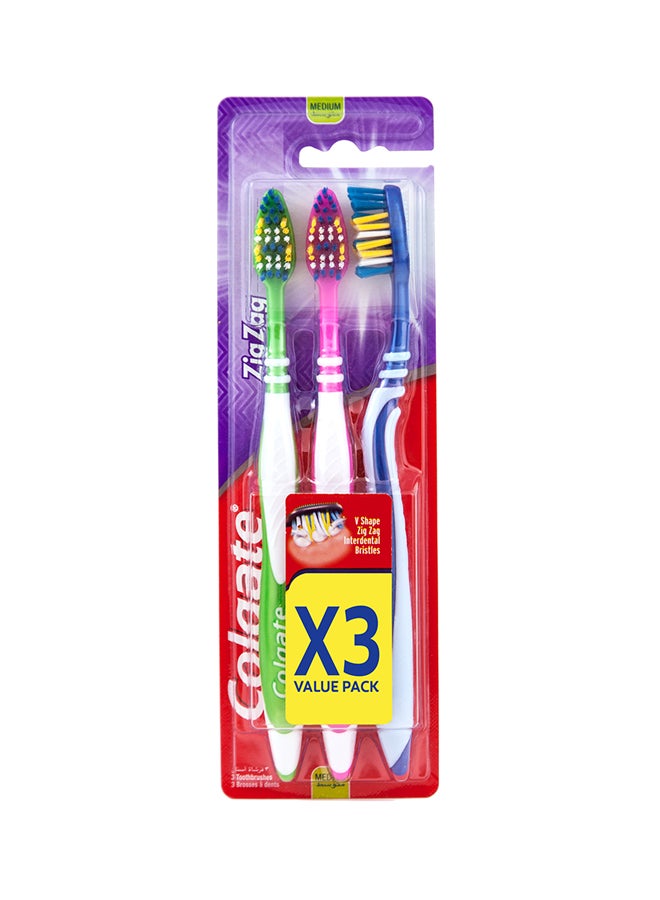 Colgate - 3-Piece Zigzag Toothbrush Multicolour M - Image 1