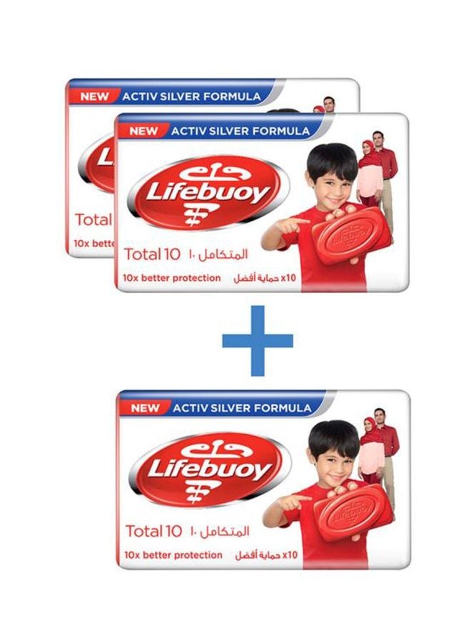 لايفبوي مجموعة صابون الحماية من الجراثيم توتال 10 بتركيبة أكتيف سيلفر من 3 قطع 3x160جرام - Image 2