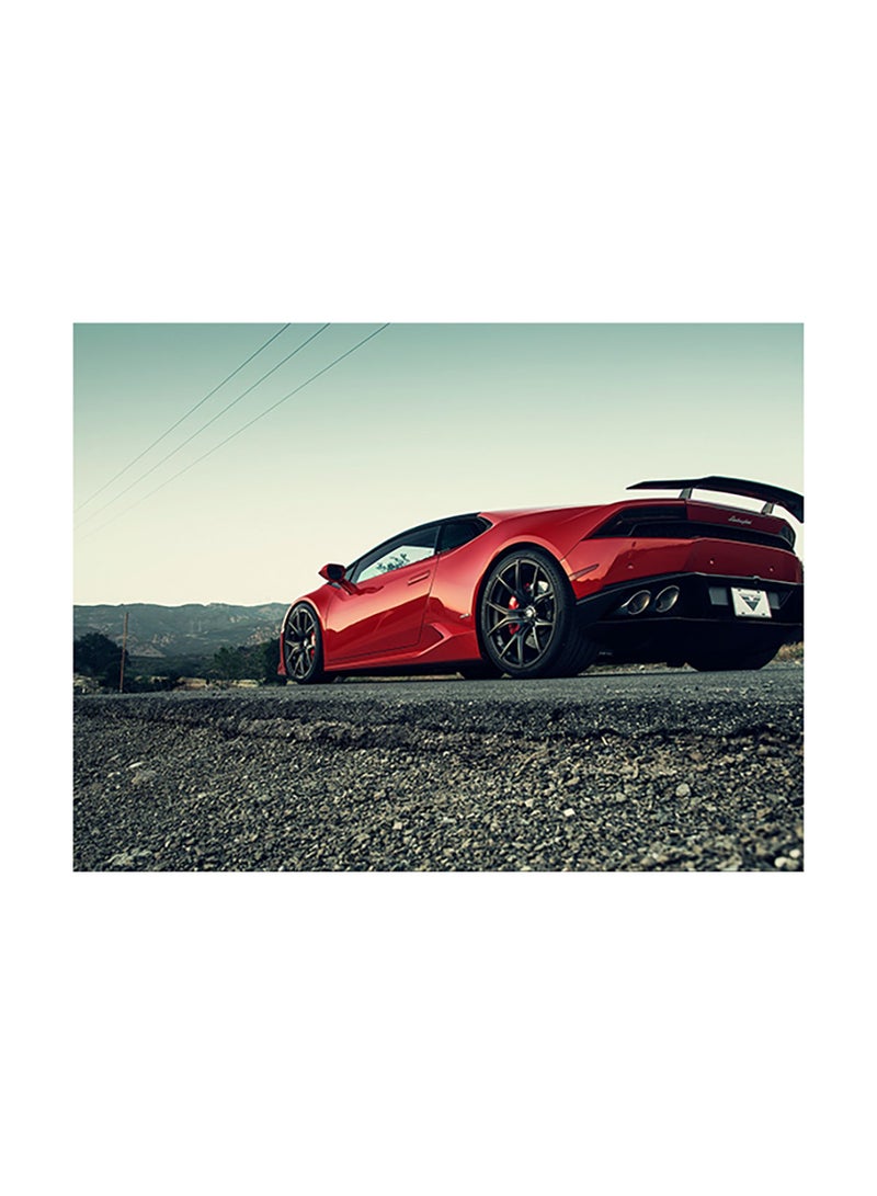 Fast Print - Lamborghini Themed Self Adhesive Wall Sticker Multicolour 140x105cm - Image 1