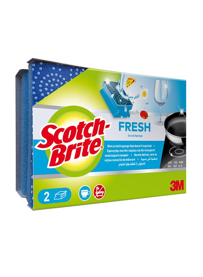 سكوتش برايت عبوة إسفنج فرك 3 إم بتصميم لا يسبب خدش الأظافر مكونة من قطعتين أزرق 13.5x4.6x4.6Ø³Ù†ØªÙŠÙ…ØªØ±