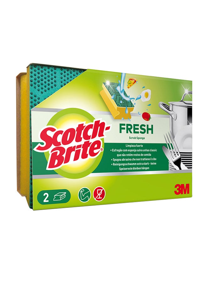 سكوتش برايت إسفنجة تقشير، مجموعة من قطعتين أخضر/أصفر 13.5x4.6x4.6Ø³Ù†ØªÙŠÙ…ØªØ±