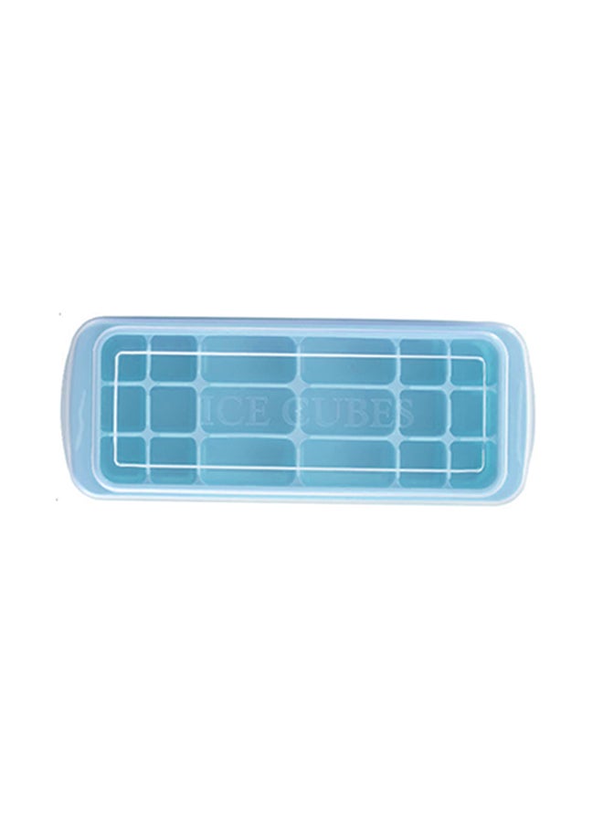 18-Grid Ice Cube Tray With Lid Light Blue/Clear 