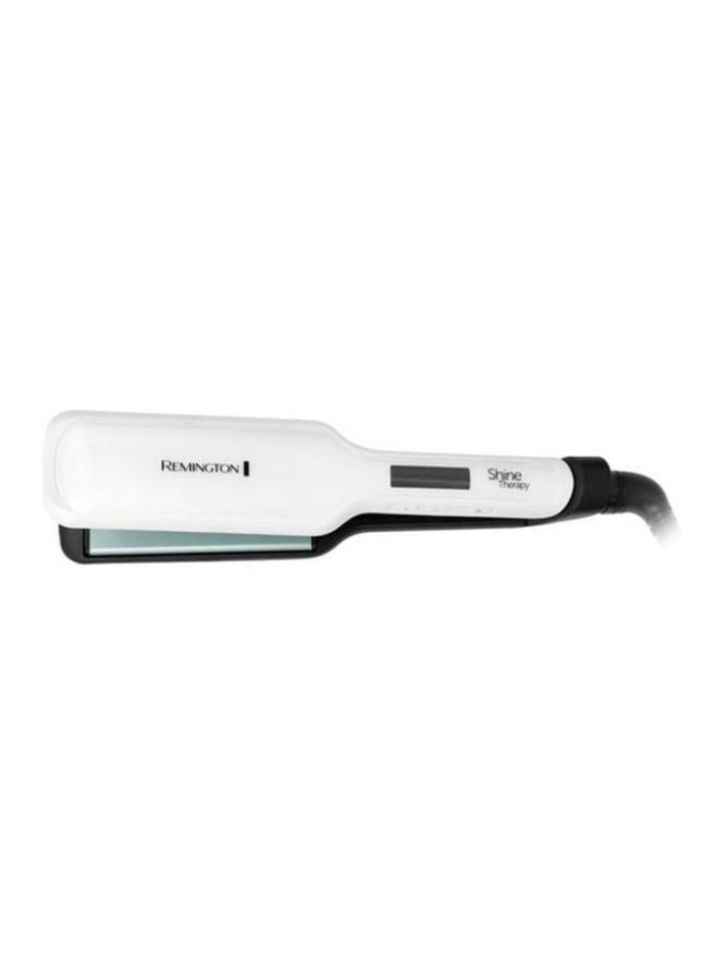 REMINGTON - Shine Therapy Wide Plate Ceramic Hair Straighteners White 110 x 45mm - Image 1
