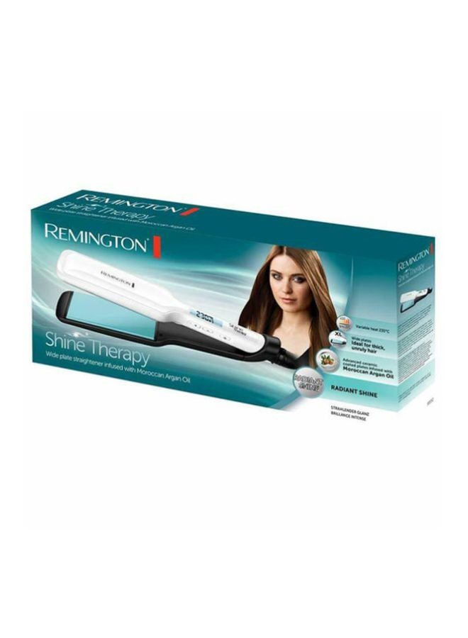 REMINGTON - Shine Therapy Wide Plate Ceramic Hair Straighteners White 110 x 45mm - Image 1
