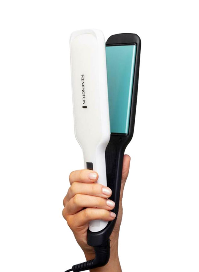 REMINGTON - Shine Therapy Wide Plate Ceramic Hair Straighteners White 110 x 45mm - Image 1