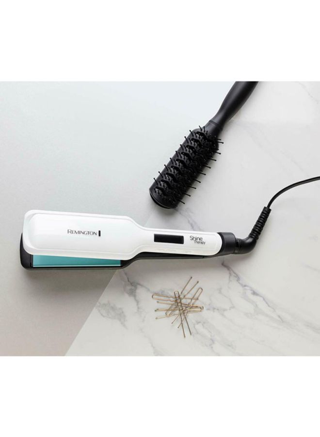 REMINGTON - Shine Therapy Wide Plate Ceramic Hair Straighteners White 110 x 45mm - Image 1