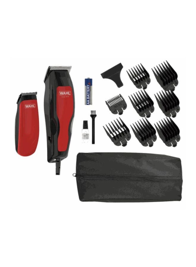 WAHL - Home Pro 100 Combo Corded Hair Clipper And Trimmer Red/Black - Image 1