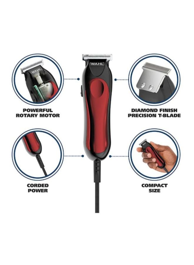 WAHL - Home Pro 100 Combo Corded Hair Clipper And Trimmer Red/Black - Image 1
