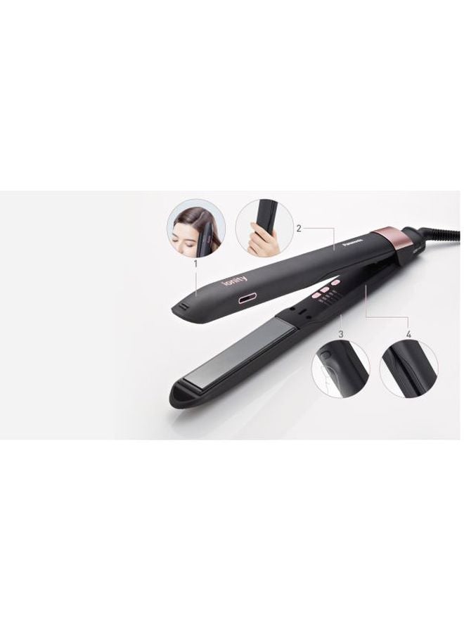Panasonic Hair Straightener Ionity Curl Volumize Keratin Coconut Oil Infused Ceramic Plates, One Size, 5 Heat Settings, Eh-Hv70 Black/Rose Gold 32 x 310 x 45ml  - Image 5