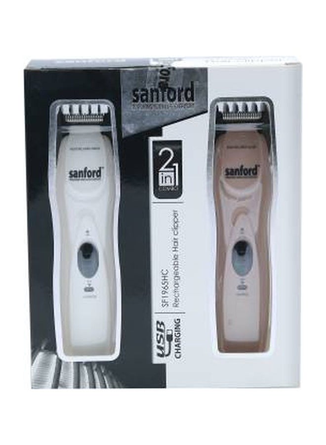 سانفورد مجموعة ماكينات حلاقة الشعر مكونة من قطعتين لوزي/أبيض - Image 2