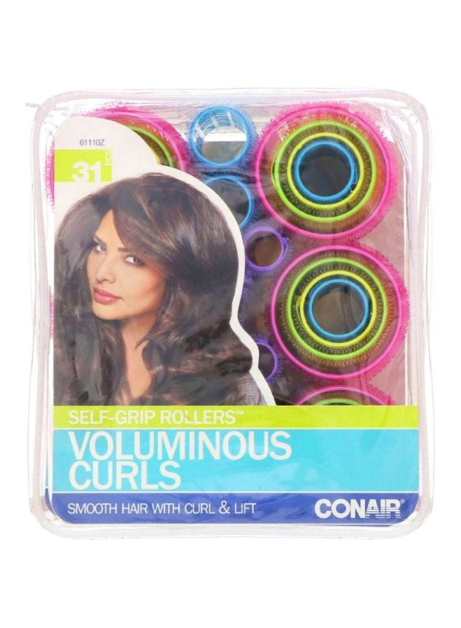 CONAIR 31-Piece Self Grip Roller Voluminous Curls Set Pink/Blue/Purple  - Image 2