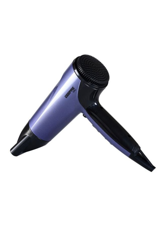 GEEPAS - Compact Travel Hair Dryer, Cool Shot Function 3 Heat And 2 Speed Settings Removable Filter Hang Up Hook, Powerful DC Motor, Quicker Drying, Portable Ionic Fast Drying Blower Purple/Black - Image 1