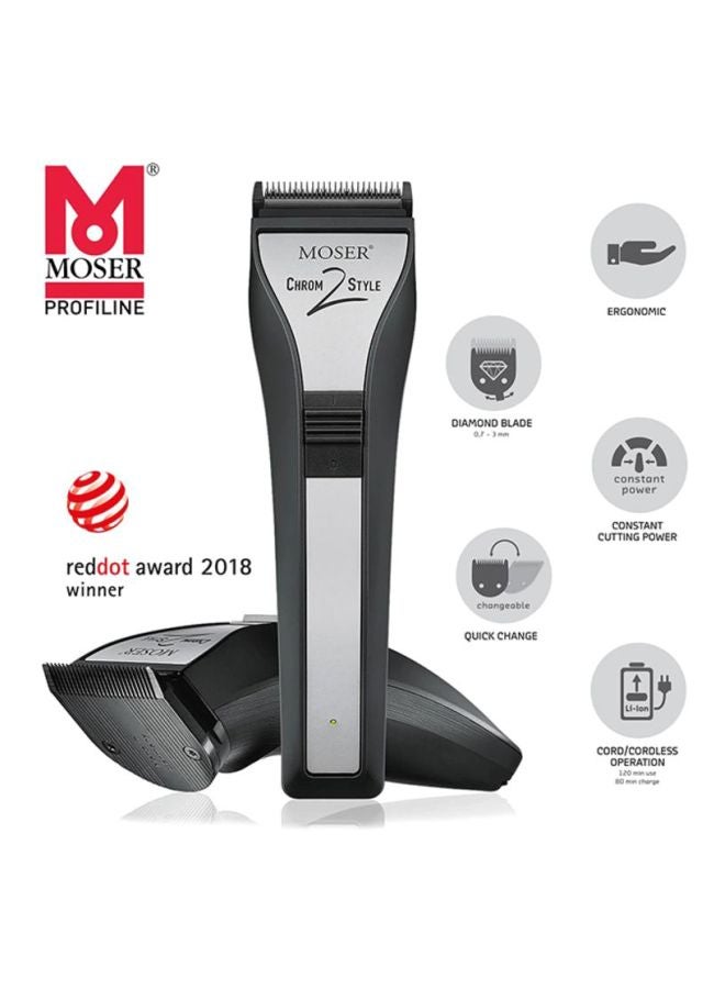 Chrom2 Style Professional Cord Cordless Hair Clipper Black 270grams - v1599560830/N23347608A_4