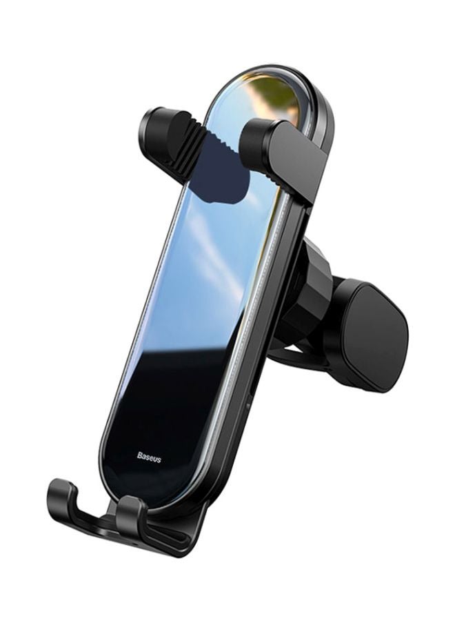 Baseus - Phone Holder Gravity Air Vent Mount Stable Car Cradle Auto Clamping Compatible with Apple iPhone 13 Pro/13 Pro Max/13/13 Mini/iPhone 12/11/Xs/Galaxy S9/S8/Note 8/Huawei P20/P10 Black - Image 1