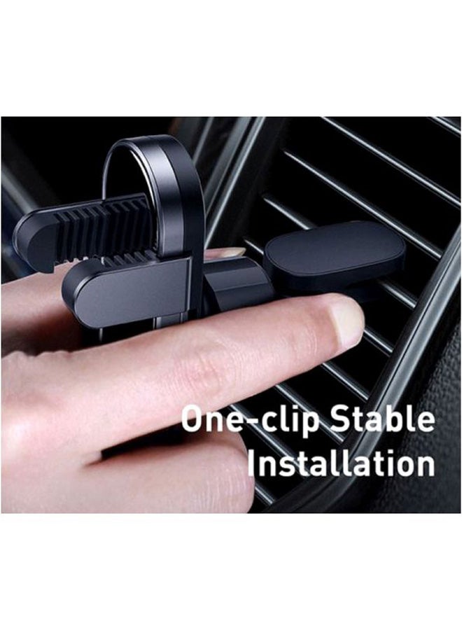 Baseus - Phone Holder Gravity Air Vent Mount Stable Car Cradle Auto Clamping Compatible with Apple iPhone 13 Pro/13 Pro Max/13/13 Mini/iPhone 12/11/Xs/Galaxy S9/S8/Note 8/Huawei P20/P10 Black - Image 1