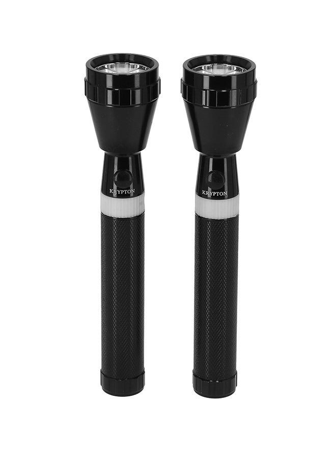 KRYPTON 2-Piece KNFL5024 Rechargeable LED Flashlight Black/White  - Image 1