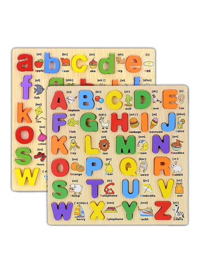Generic - 2-Piece Learning Uppercase And Lowercase Alphabet Board Multicolour - Image 1
